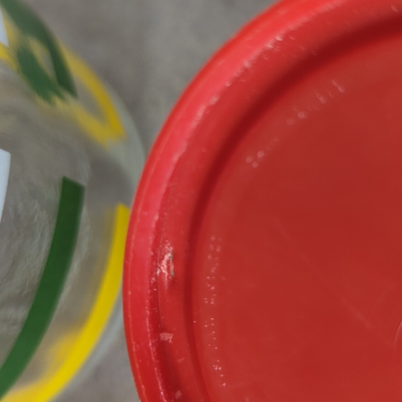 Vintage Flexeel Glass Juice Pitcher Carafe Decanter MCM Stripe Fiesta Print - Picture 6 of 10